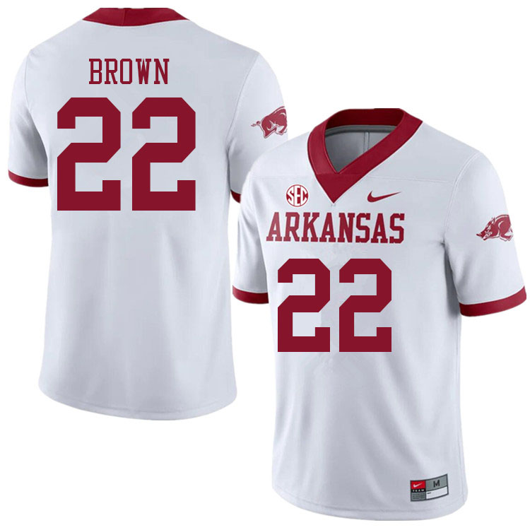 Men #22 Anthony Brown Arkansas Razorbacks College Football Jerseys Sale-Alternate White
